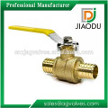 Taizhou brass gas ball valve with nipple hose and yellow handle